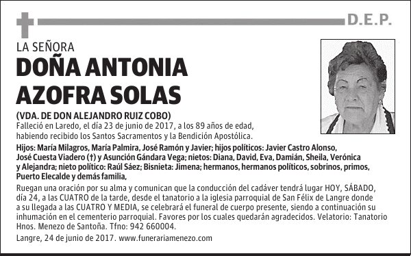 Doña Antonia Azofra Solas