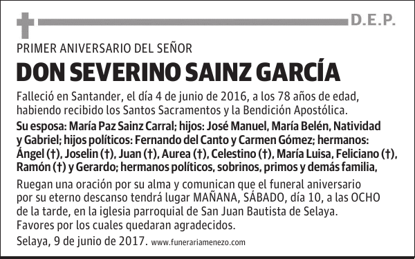 DON SEVERINO SAINZ GARCIA