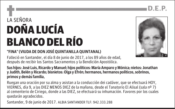 DOÑA LUCIA BLANCO DEL RIO