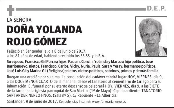DOÑA YOLANDA ROJO GOMEZ