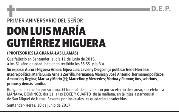 DON LUIS MARÍA GUTIÉRREZ HIGUERA