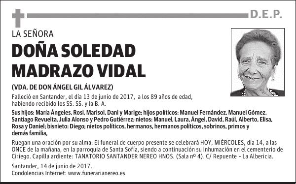 DOÑA SOLEDAD MADRAZO VIDAL