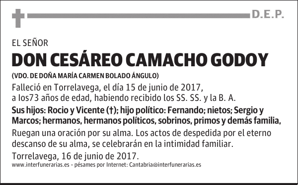 D. CESÁREO CAMACHO GODOY