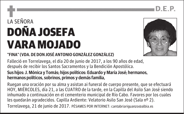 DOÑA JOSEFA VARA MOJADO
