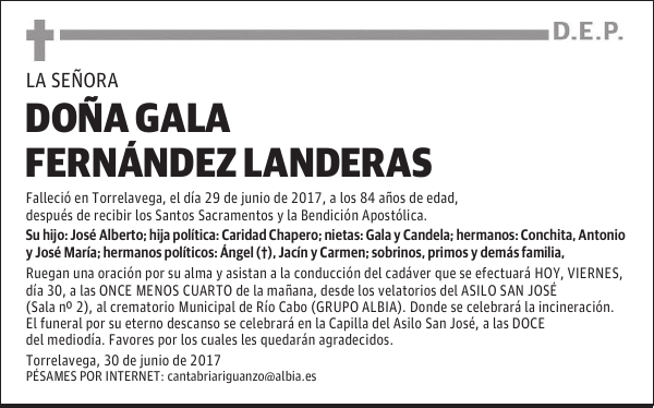 DOÑA GALA FERNANDEZ LANDERAS