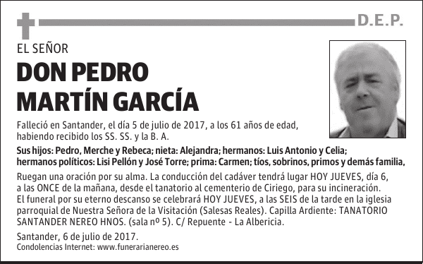 DON PEDRO MARTÍN GARCÍA