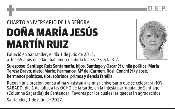 Dª MARÍA JESÚS MARTÍN RUIZ