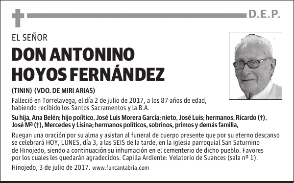 Don Antonino Hoyos Fernández
