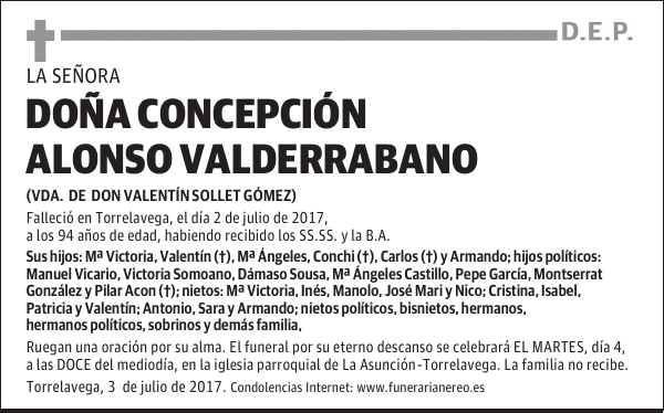 DOÑA CONCEPCION ALONSO VALDERRABANO