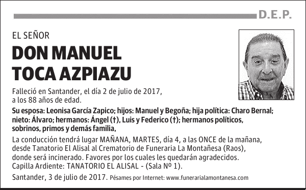 DON MANUEL TOCA AZPIAZU