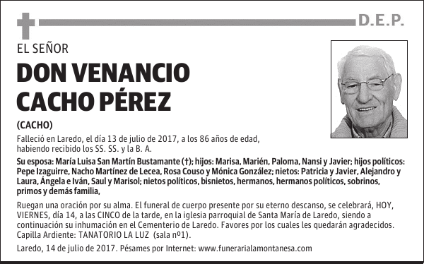 DON VENANCIO CACHO PÉREZ