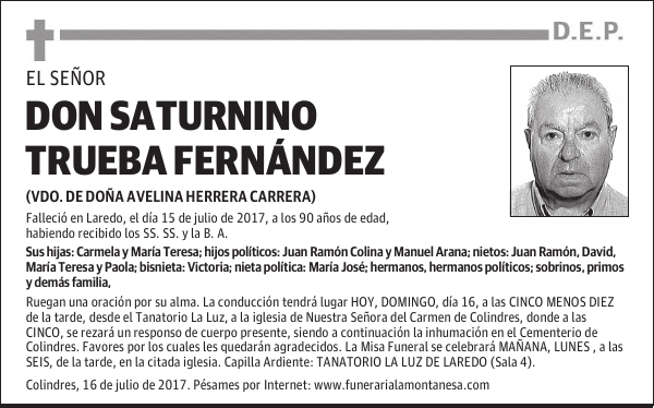 DON SATURNINO TRUEBA FERNÁNDEZ