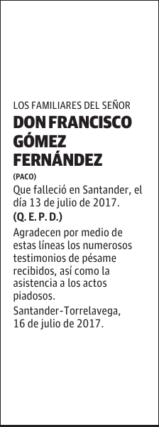 DON FRANCISCO GÓMEZ FERNANDEZ