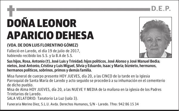 DOÑA LEONOR APARICIO DEHESA