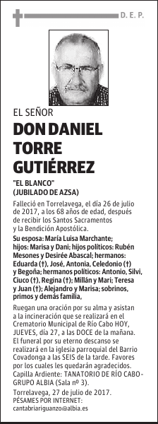 DON DANIEL TORRE GUTIÉRREZ