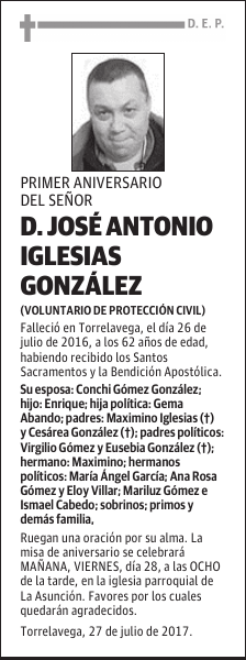 D. JOSÉ ANTONIO IGLESIAS GONZÁLEZ