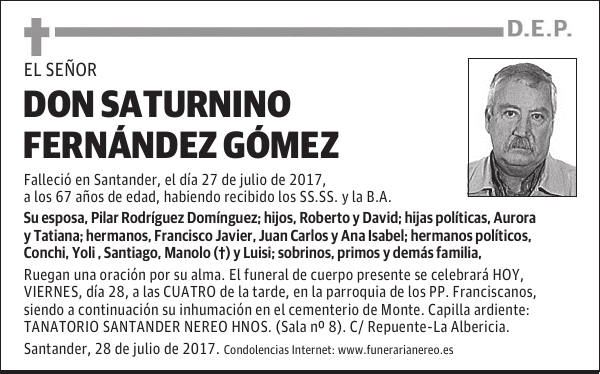 DON SATURNINO FERNANDEZ GOMEZ