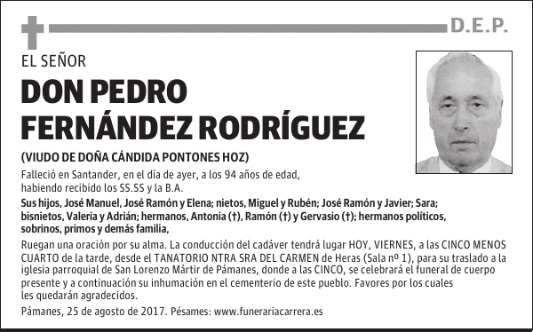 DON PEDRO FERNANDEZ RODRIGUEZ