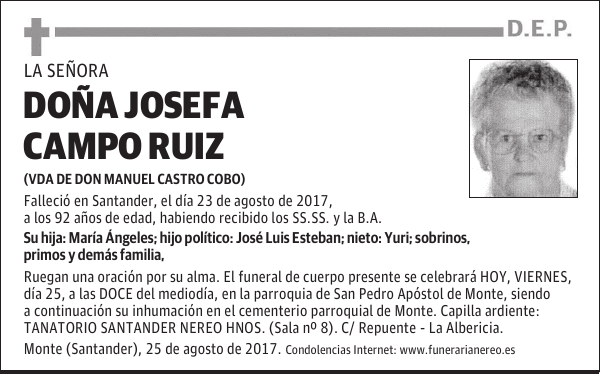 DOÑA JOSEFA CAMPO RUIZ