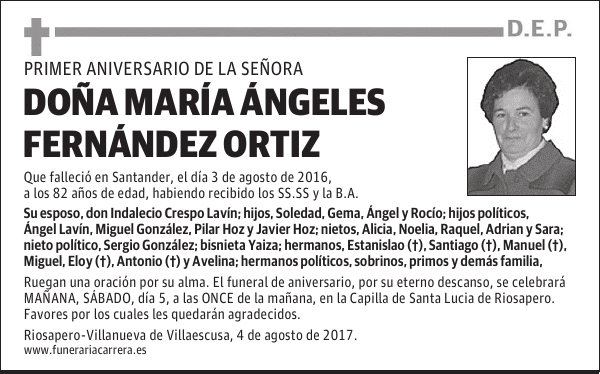DOÑA MARIA ANGELES FERNANDEZ ORTIZ