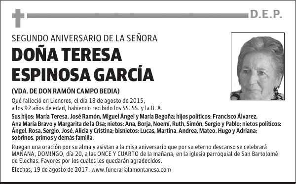 DOÑA TERESA ESPINOSA GARCÍA