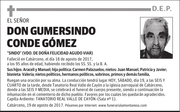 DON GUMERSINDO CONDE GÓMEZ