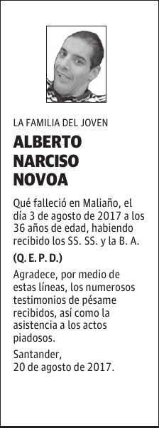 ALBERTO NARCISO NOVOA