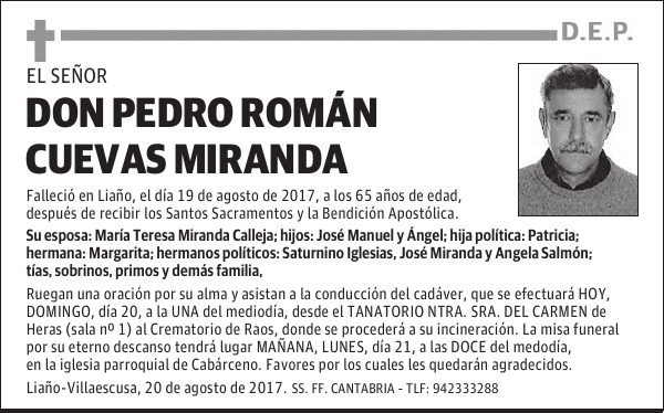 DON PEDRO ROMÁN CUEVAS MIRANDA