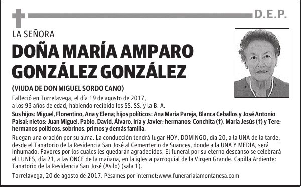DOÑA MARÍA AMPARO GONZÁLEZ GONZÁLEZ