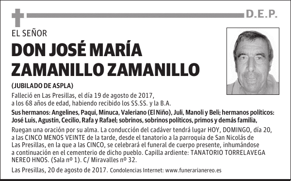 DON JOSE MARIA ZAMANILLO ZAMANILLO