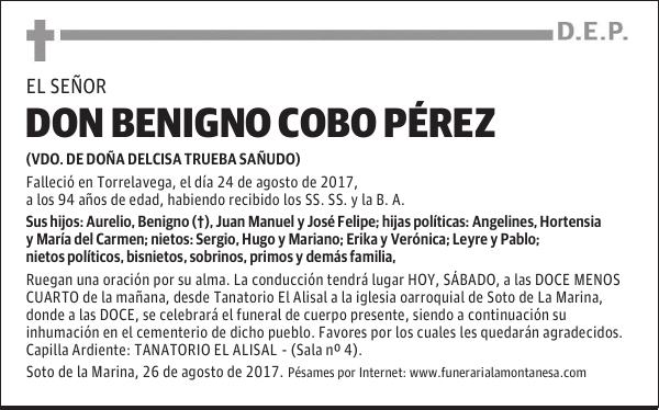 DON BENIGNO COBO PEREZ