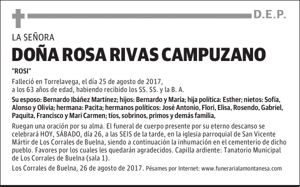 DOÑA ROSA RIVAS CAMPUZANO