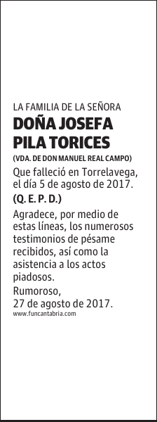 DOÑA JOSEFA PILA TORICES