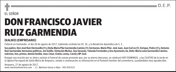 DON FRANCISCO JAVIER RUIZ GARMENDIA