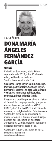 Doña Mª Ángeles Fernández García