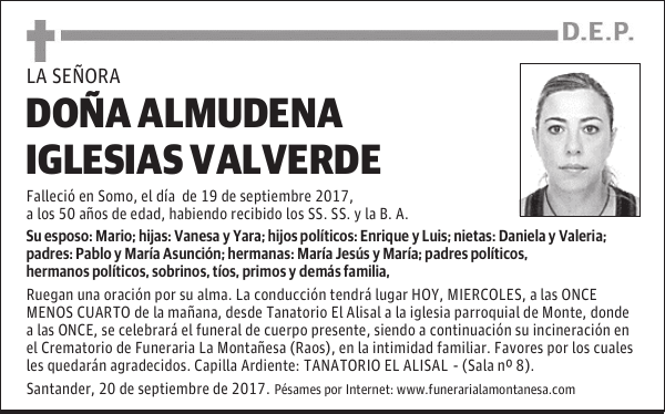 DOÑA ALMUDENA IGLESIAS VALVERDE