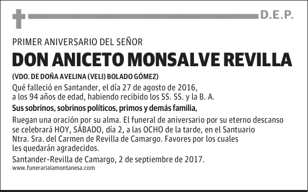 DON ANICETO MONSALVE REVILLA