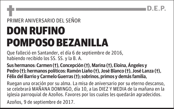 DON RUFINO POMPOSO BEZANILLA