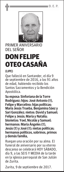 DON FELIPE OTEO CASAÑA