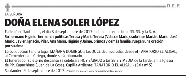 DOÑA ELENA SOLER LÓPEZ