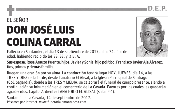 DON JOSÉ LUIS COLINA CARRAL