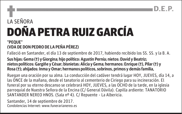 DOÑA PETRA RUIZ GARCÍA