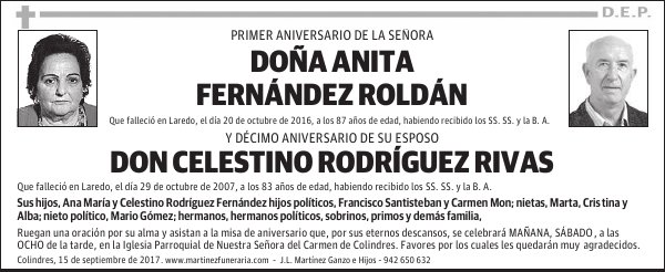 Dª ANITA FERNÁNDEZ ROLDÁN