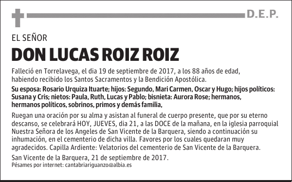 D. LUCAS ROIZ ROIZ