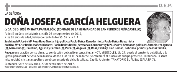 Dª. JOSEFA GARCÍA HELGUERA