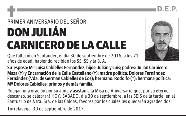 DON JULIÁN CARNICERO DE LA CALLE