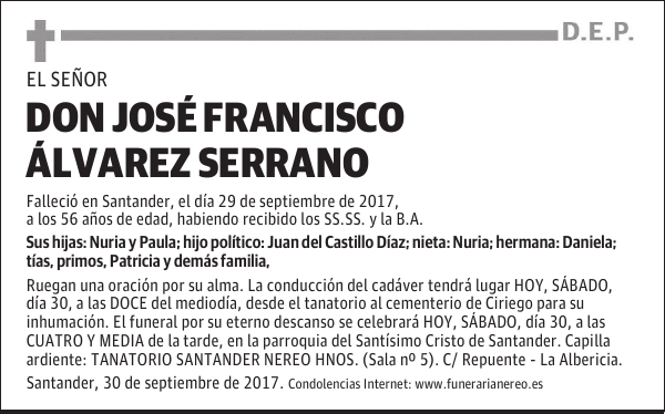 DON JOSÉ FRANCISCO ALVAREZ SERRANO