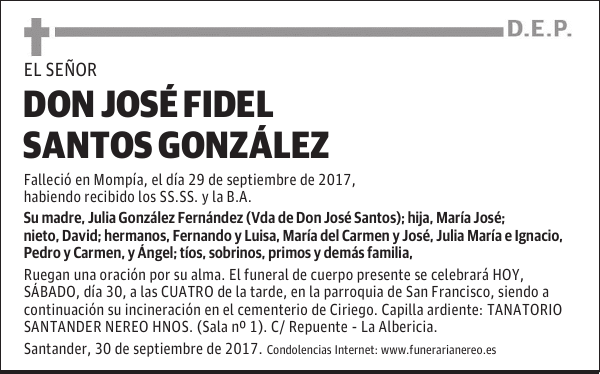 DON JOSE FIDEL SANTOS GONZALEZ