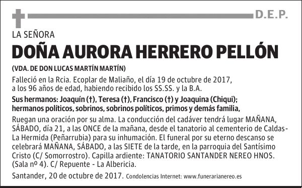 DOÑA AURORA HERRERO PELLÓN