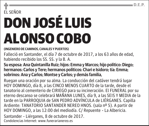 DON JOSÉ LUIS ALONSO COBO